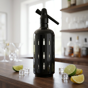 lovin barware Gold Metal <b>Soda</b> Siphon With <b>Bottle</b> Cutouts Insulated Beverage Dispenser Party Drink Maker - Product Image 2