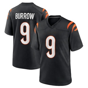 Vente en gros de maillots de football américain cousus Cincinnati Bengal noirs # 1 Ja'Marr Chase # 9 <span class=keywords><strong>Joe</strong></span> Burrow # Maillot de football 5 Tee Higgins - Product Image 2