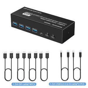 FJ-8K202DB OEM 8K <strong>KVM</strong> <strong>Switch</strong> | <strong>USB</strong> Thunderbolt 3 Compatible DP1.4 Single-Cable 2PC Control &amp; USB3.<strong>2</strong> Hub 8K <strong>2</strong> <strong>Port</strong> DP <strong>KVM</strong> <strong>Switch</strong> - Product Image 2
