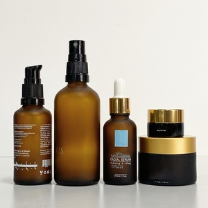 Luxury <b>Empty</b> Cosmetic Round Matte Frosted Face Serum <b>Bottle</b> 30ml 50ml 100ml Essential Oil Glass Dropper <b>Bottle</b> - Product Image 2