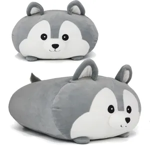 OEM squishies Husky peluş uzun Boy yastık oyuncaklar toptan doldurulmuş hayvan şekli özel yastık büyük peluş oyuncaklar