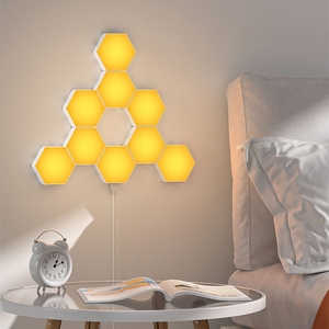 USB-kết nối thông minh RGB <span class=keywords><strong>LED</strong></span> tường ánh sáng tuya trong nhà môi trường xung quanh trang trí cho phòng chơi game hiện đại Trắng ABS hình lục giác thiết kế - Product Image 3