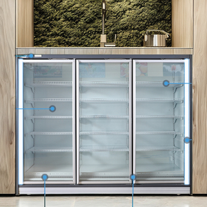 Siêu thị hiển thị <span class=keywords><strong>Showcase</strong></span> dọc Tủ Đông LED ánh sáng làm mát không khí duy nhất-nhiệt độ cửa kính cho đông lạnh đôi-nhiệt độ - Product Image 5