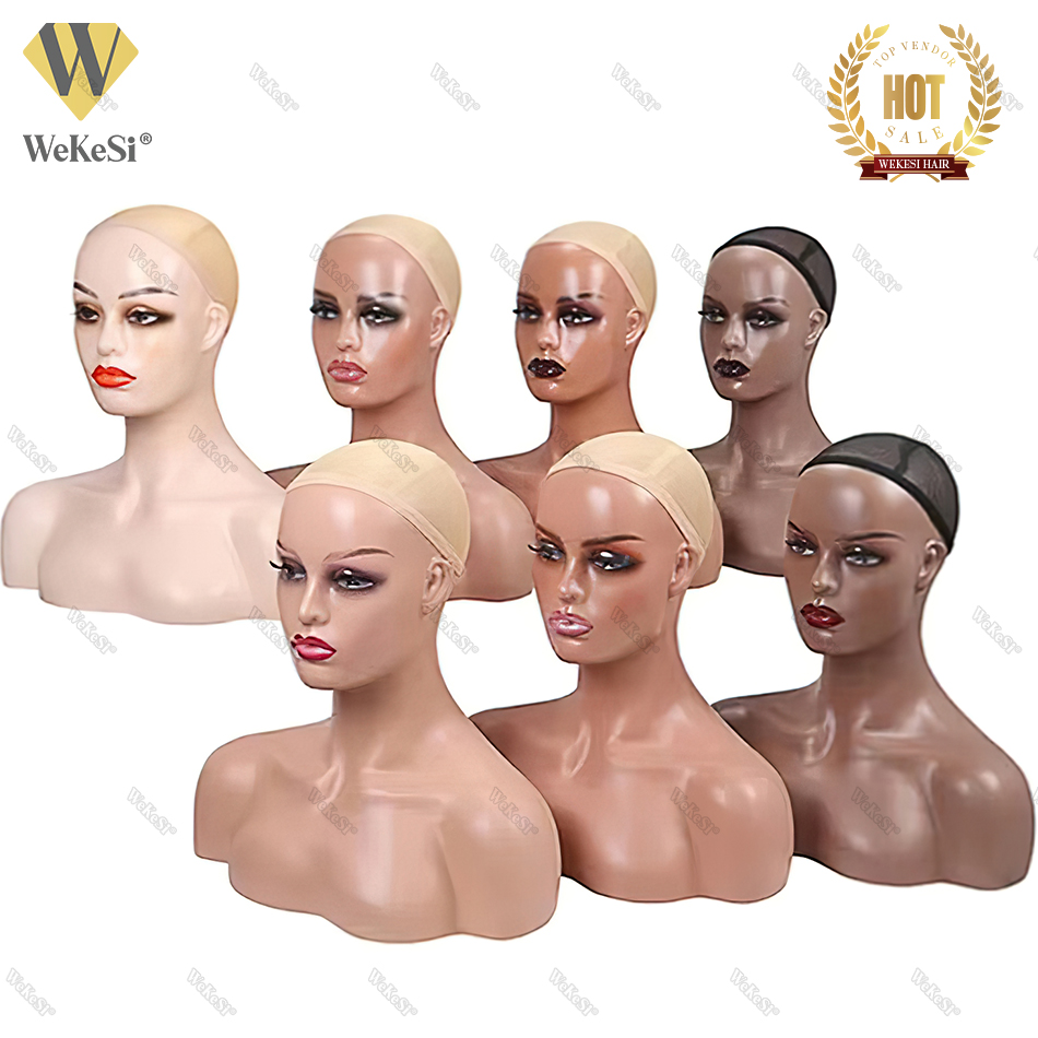 Femme perruque Mannequin tête modèle tête cheveux affichage tête d'entraînement pour perruque chapeau écharpe cheveux perruque boutique affichage