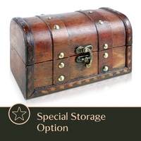 Boîte de rangement de coffre au trésor de pirate avec serrure 12,2x7,1x7,1 "Boîte cadeau en bois-Boîte de coffre en bois vintage décorative faite à la main unique