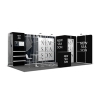 Stand d'exposition modulaire en aluminium 10x20 personnalisé avec tissu tendu, portable et à montage rapide pour publicité en salon professionnel