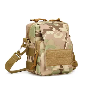 Camouflage MOLLE Tactical Radio Case Cell Mobile Smart Phone Pouch Holder Tool Utility Sling Messenger Bag