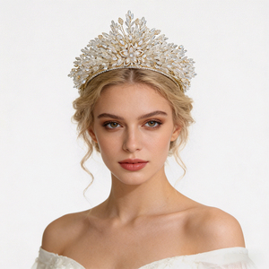 Tiara de Zirconia para Novia Europea y Americana, Corona para Vestido de Boda, Accesorios para el Cabello, Joyería - Product Image 1