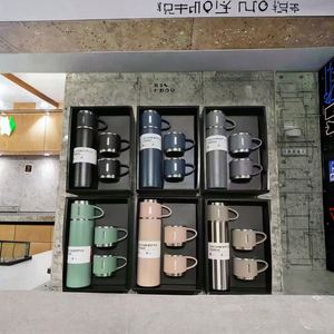 IStapromo Wholesale Hot Thermos Vacuum Flask Set Stainless Steel Water Bottle with 3 <b>Cups</b> Personal Gift Set - Product Image 3