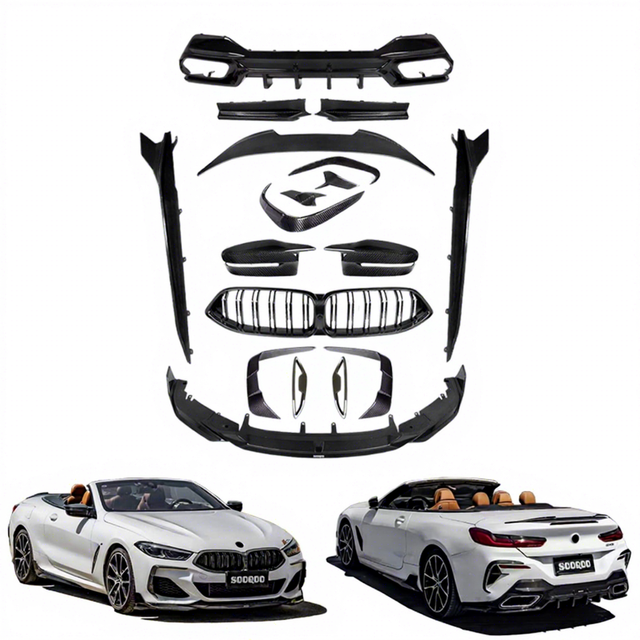 SQ Style Dry Carbon Fiber Conversion Kit for BMW 8 Series G14/G15/G16 840i 2018 - Front Lip, Auto Accessories
