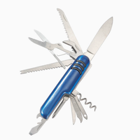 Couteau de poche pliable 11-en-1, multi-outils en acier inoxydable, outil de survie pour le camping, multifonctionnel, avec option de logo personnalisé