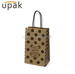 Brown Craft Shopping Black Spotted Shopping Paper Sack <b>Bag</b> Made in China - Product Image 6