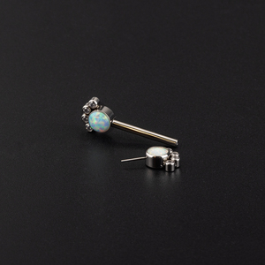 Clous de <span class=keywords><strong>piercing</strong></span> en titane plaqué ASTM F136 avec opale naturelle pour l'élargissement des oreilles, du nez, du septum et des lèvres - Product Image 3
