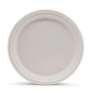 Assiette ovale en bagasse jetable de 8 pouces - Compostable, résistante à la graisse, idéale pour les pique-niques en plein air, les collations d'anniversaire, les desserts de café - Product Image 1