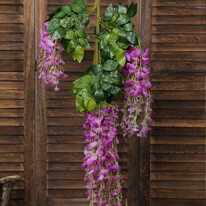 Decoración de boda para colgar en la pared, flor de glicinia púrpura Artificial, vid, flores colgantes de seda Artificial, árbol de glicinia Artificial - Product Image 6