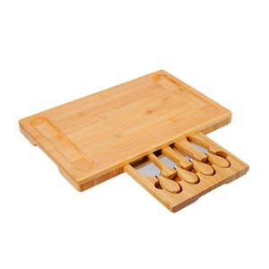Plateau à fromage en bambou Art Pavilion 40,5x25,5x3cm avec couverts amovibles et plat de service pour fromage, fruits et pain - Product Image 5