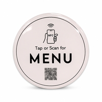 Mini-étiquette RFID programmable en époxy EM4305 sans contact 13,56 MHz, blanche/bleue, pour menu de table intelligent de restaurant, autocollant pour accéder au menu