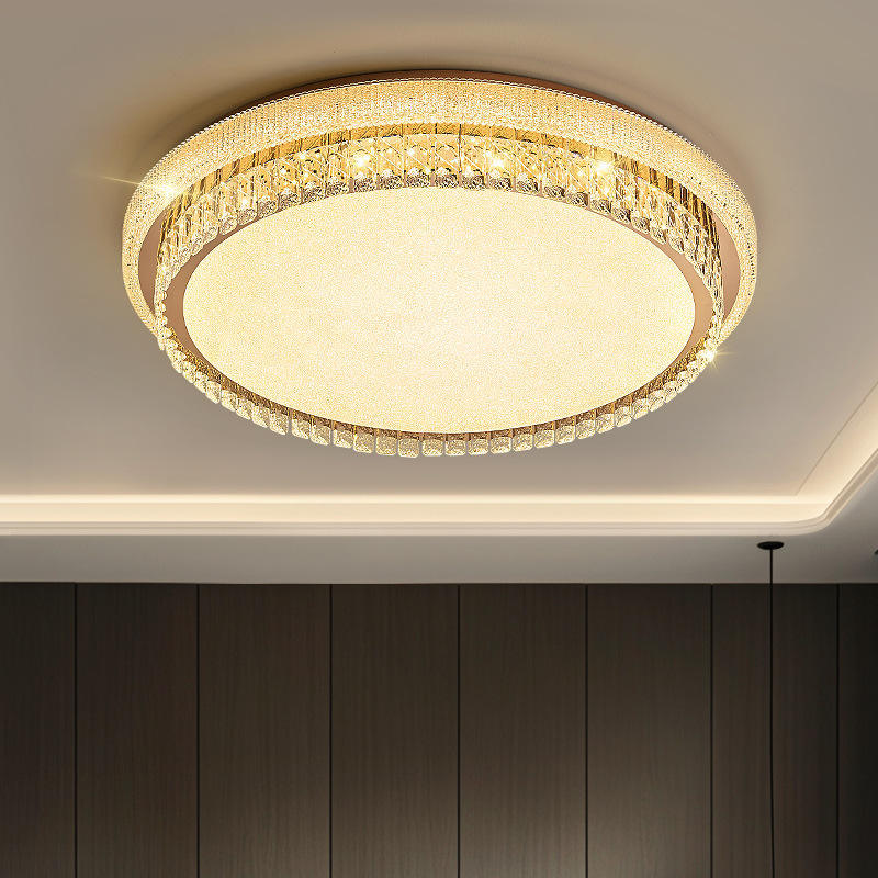 Modern Luxury K9 Crystal Chandelier Ceiling Lamp Metal Base Ceiling Lamp for Living Room Bedroom Crystal Ceiling Light