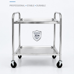 <span class=keywords><strong>Chariot</strong></span> <span class=keywords><strong>médical</strong></span> à <span class=keywords><strong>2</strong></span> niveaux en acier inoxydable 304 de qualité alimentaire, <span class=keywords><strong>chariot</strong></span> de traitement pour instruments hospitaliers avec roulettes silencieuses - Product Image 5