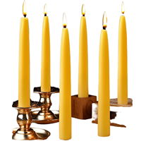 Bougie en cire d'abeille pure sans gouttelettes de 8 pouces, non toxique, pour la maison, la prière, longue durée de combustion, 100% naturelle