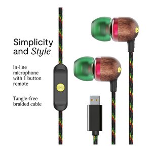 Auriculares con micrófono con cable SMILE JAMAICA USB C Rasta EM JE042 RA - Product Image 2