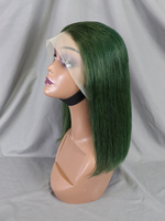 Wig Bob Pendek Pirang 613, Wig Rambut Asli Transparan dengan Lace Front, Wig Lurus 13X4, Wig Lace Frontal Berwarna Merah Abu-abu Biru Cokelat