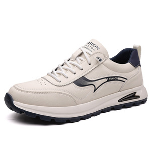 Men's Casual Leather Sneakers Cowhide Low <b>Heel</b> Cushioned Rubber Outsole Leisure Fashion 9266 - Product Image 5