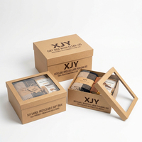 Boîte cadeau rigide recyclable XJY avec couvercle transparent et base à deux pièces