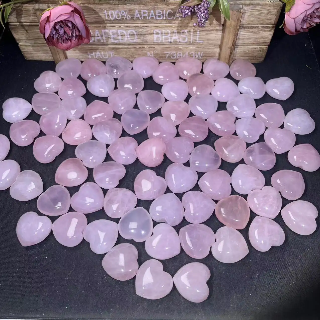 Оптовая продажа, лечебные камни, Кристальные красивые полированные темно-розовые Кварцевые сердца для украшения