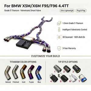 Sistema <span class=keywords><strong>de</strong></span> <span class=keywords><strong>Escape</strong></span> Valvetronic BSK para BMW X5M/X6M F95/F96 4.4TT 2020-2024, Tubo <span class=keywords><strong>de</strong></span> <span class=keywords><strong>Escape</strong></span> Catback <span class=keywords><strong>de</strong></span> Titanio, Silenciador Deportivo con Válvulas - Product Image 1