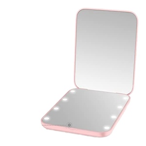 Private Logo Handheld Pocket <b>Mirror</b> Makeup Gift Compact Folding Travel Makeup <b>Mirror</b> <b>with</b> LED <b>Light</b> 2X Magnification LED <b>Mirror</b> - Product Image 4