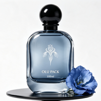 Flacon de parfum vintage en verre de 100 ml avec bouchon noir pour étiquette personnalisée en feuille d'or, coffret cadeau assorti pour emballage de parfum, vente en gros