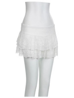 Jupe courte mini en polyester Pure Desire Sexy Lace Beaded Anti-Wrinkle Summer Dropped Waist 2024 pour femmes