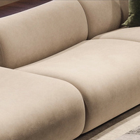 Ensemble de canapés de bureau en cuir courbé de style nordique, en cuir de vachette de première qualité, style italien, luxe léger, moderne, minimaliste, haut de gamme, élégant