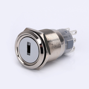 Interrupteur de verrouillage 2 positions à verrouillage en laiton nickelé 3 broches IP65 électrique métal 19mm interrupteur à clé dans les magasins de détail - Product Image 1
