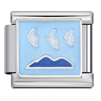 À la mode Montagne Volcan Mer Désert Italien Charme Lien Fit 9mm En Acier Inoxydable Bracelet Faire DIY Bijoux Perle pour Femmes Hommes