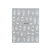 Autocollant pour ongles 3D, squelette punk, style gothique sombre, adhésif, crâne irrégulier, décoration, décalcomanies, 1 pièce