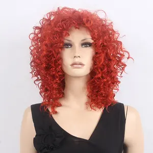 China Costume Red Afro Large African American Burgundy Party Scary Spice Wig For Black Women