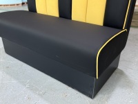 Banquette de restaurant en velours noir et jaune, en similicuir PU, avec dossier haut, rembourrée, pour mobilier commercial de restaurant