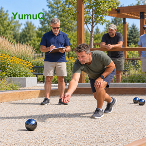 Ensemble de boules de pétanque en métal YumuQ personnalisé de 73 mm, 6 pièces, jeu de pelote à balle pour l'extérieur avec pallino et étui de transport - Product Image 5