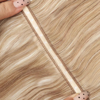 Extensions de cheveux humains 100% vierges à cuticules alignées, invisibles, effet papillon, pour coupe ultra fine et plate, super double drawn, russes, à perles