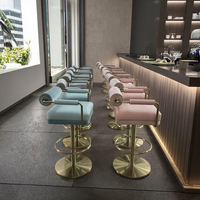 Tabouret de bar Moontree pour restaurant et cuisine, chaise haute moderne pivotante en acier inoxydable 304 et cuir