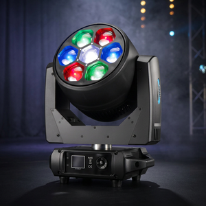 Projecteur de scène LED RGBW 4-en-1 à tête mobile 7x40W, faisceau couleur, wash, zoom, éclairage DJ pour bars, clubs et événements - Product Image 4