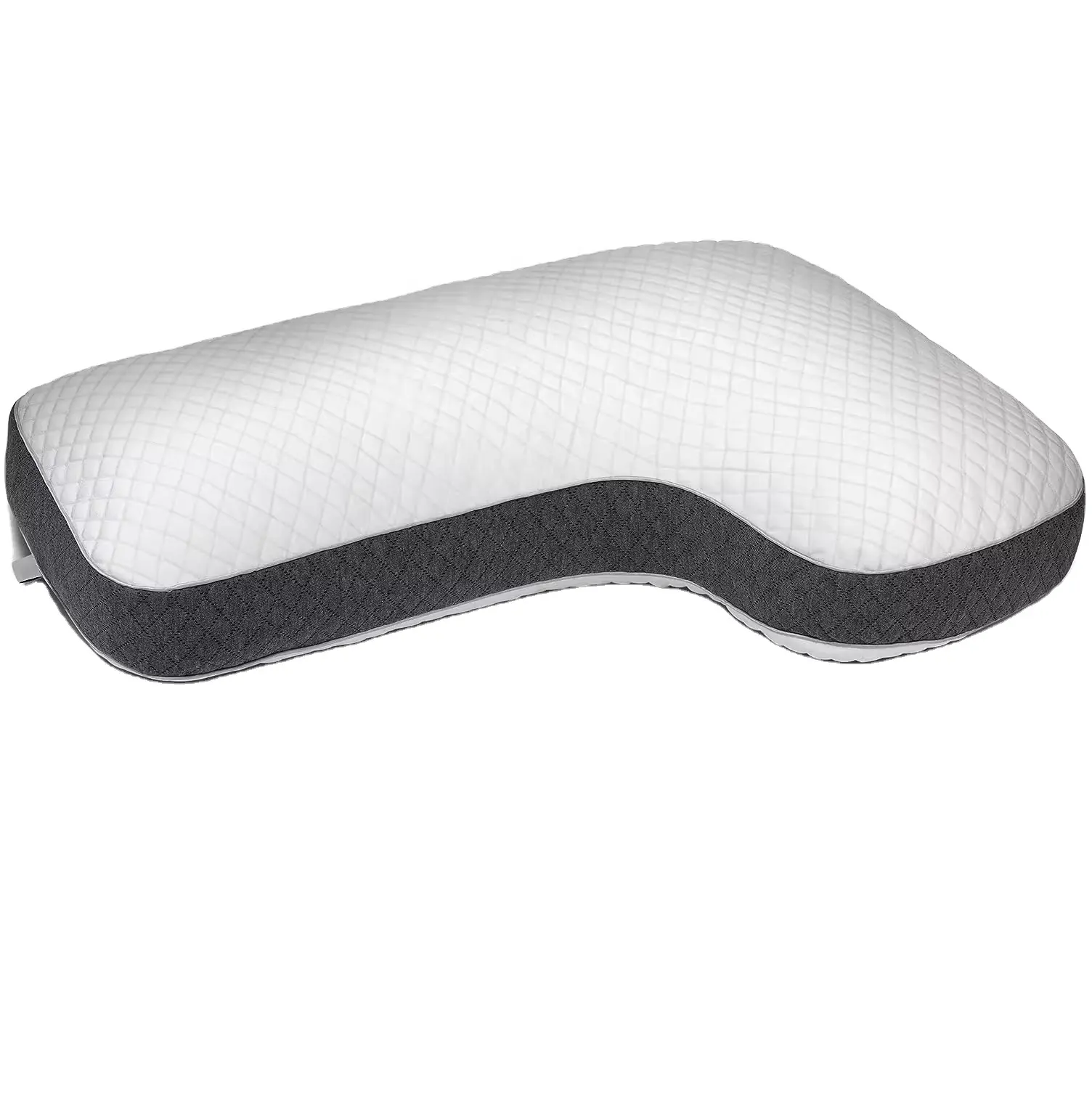 Travesseiro de espuma de memória desfiado em forma de L para dormir lateral, travesseiro ortopédico para alívio da dor no pescoço e ombros, travesseiro para costas