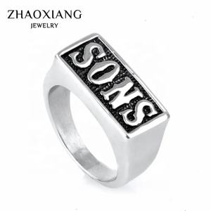 Nouvelle conception, bague en acier inoxydable gravée, bijoux vintage tendance, vente chaude, bague à doigt - Product Image 3