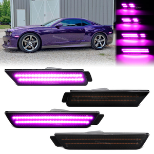 Feux latéraux dynamiques à LED pour Chevrolet pour Chevy Camaro 2010~2015 Feux arrière de pare-chocs dynamiques Barbie rose avec clignotant - Product Image 1
