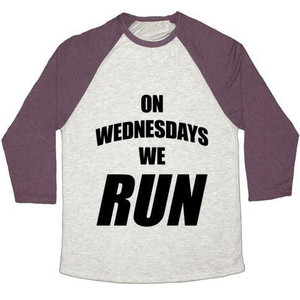 On Wednesdays We Run Unisex Tri-Blend <b>Baseball</b> <b>Tee</b> - Product Image 1