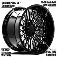 Jantes forgées doubles pour camionnettes 16-22 pouces, chromées polies, jantes en alliage 4x4 tout-terrain pour pick-up, jantes concaves en billette à motif tourbillon