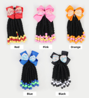 Queue de Cheval Tressée pour Enfants avec Perles et Nœud, Extension de Cheveux Fille Noire, Accessoires Cheveux Fille