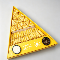 Nouvelle Boîte Personnalisée Arabe pour Pâtisseries à Emporter, Boîte Ramadan pour Fatayer, Sandwich, Musakhan, Samosa, Boîte Triangulaire avec Compartiment pour Sauce